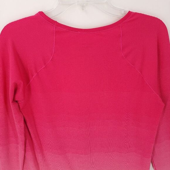 Brooks Pink Ribbed Running Top LG - Picture 13 of 13